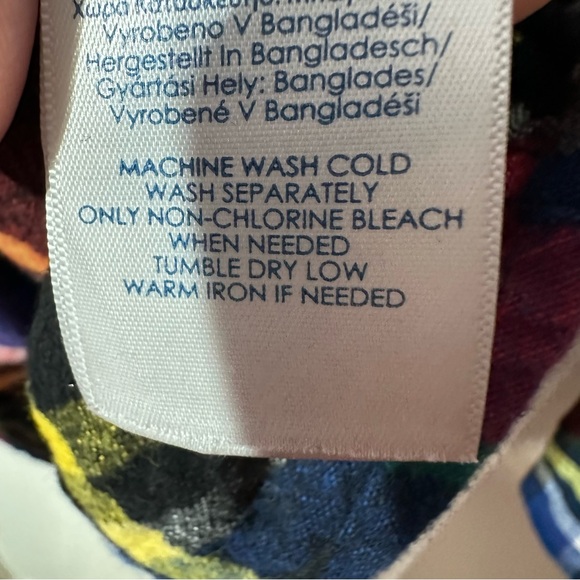 CHAPS heavy weight plaid button up shirt gorgeous plaid rich colours - Picture 10 of 12